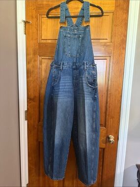 Cello Denim Blue Wide-Leg Overalls